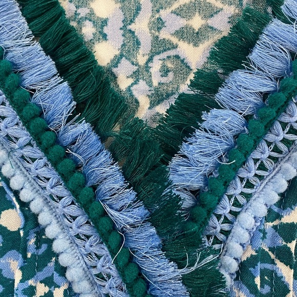 Goa Beachwear (Japna) Lightweight Tunic Beachy Print Fringe Neckline‎ Size M - Picture 7 of 8